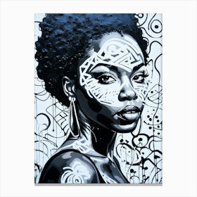 Graffiti Mural Of Beautiful Black Woman 112 Canvas Print