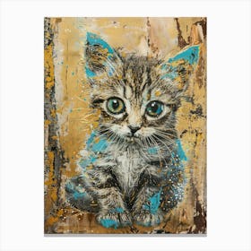 Kitten Gold Effect Collage 1 Canvas Print