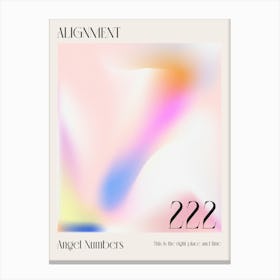 Alignment Angel Numbers 222 Aura Canvas Print