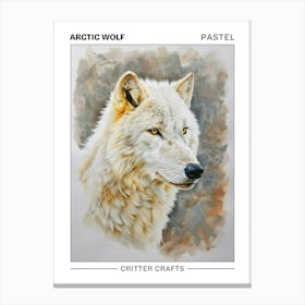 Arctic Wolf Pastel Watercolour 1 Poster Toile