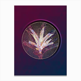 Abstract Geometric Mosaic Boat Lily Botanical Illustration Canvas Print