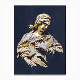 Maria Annunciata Marble Statue In Colour Canvas Print