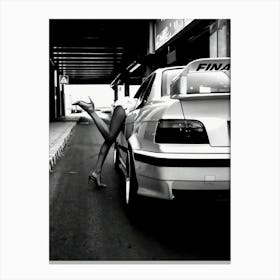 High Heels Woman In Car Canvas Print