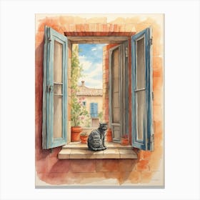 Cat In The Window Canvas Print