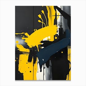 Yellow And Black Abstract Painting 3 Canvas Print