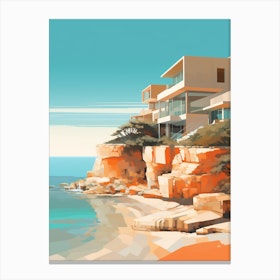 Art Hyams Beach Australia Mediterranean Style Illustration 1 Canvas Print