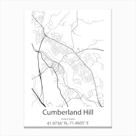 Cumberland,United States Minimalist Map 1 Canvas Print