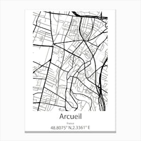 Arcueil,France Minimalist Map Canvas Print