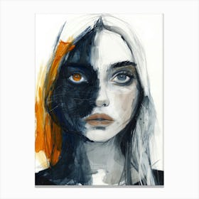 'The Girl With The Orange Eyes' Canvas Print