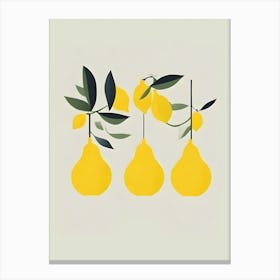 Lemons Abstract Simple Lines Canvas Print
