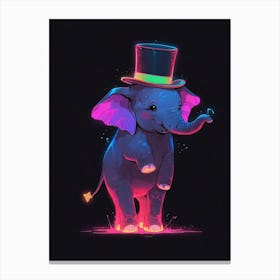 Elephant In A Top Hat Canvas Print