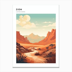 Trans Zion Trek Usa Hiking Trail Landscape Poster Canvas Print