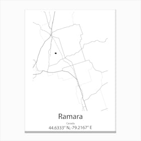 Ramara,Canada Minimalist Map Canvas Print