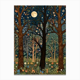 William Morris Moonlight Forest Canvas Print