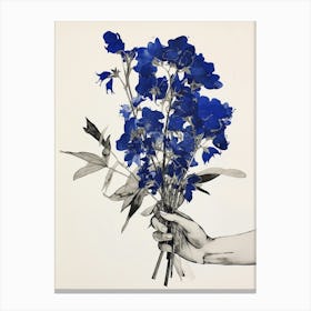 Blue Botanical Lobelia Canvas Print