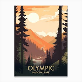 Olympic National Park Vintage Travel Poster 14 Canvas Print