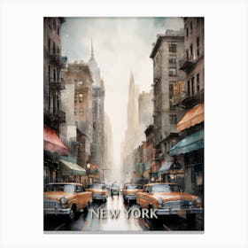 New York City Vintage Painting (29) Canvas Print