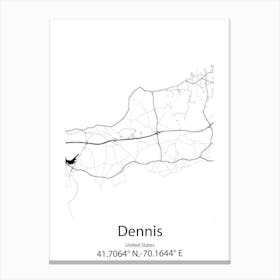 Dennis,United States Minimalist Map Canvas Print