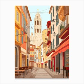 San Sebastian, Spain, Graphic Illustration 1 Canvas Print