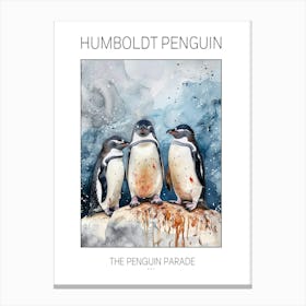 Humboldt Penguin Phillip Island The Penguin Parade Watercolour Painting 1 Poster Canvas Print