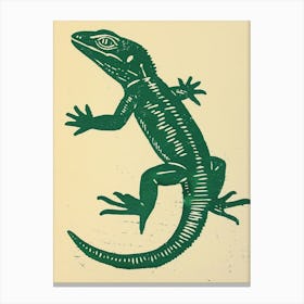 Forest Green Golden Gecko Bold Block Canvas Print