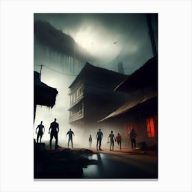 Zombies In A City Canvas Print