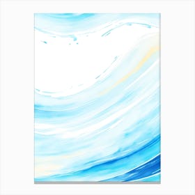 Blue Ocean Wave Watercolor Vertical Composition 53 Canvas Print