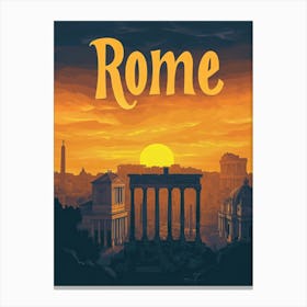 Aihrgdesign A Mid Century Modern Travel Poster For Rome Showi 1c60c33a 533e 472d A46c 67e1ba71710e 0 Canvas Print