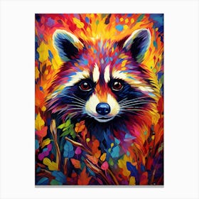 Raccoon Vibrant Paint Splash 1 Canvas Print