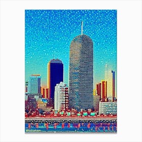Dallas, City Us  Pointillism Canvas Print