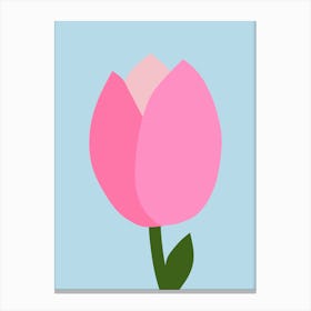 Tulip Pink And Blue Canvas Print