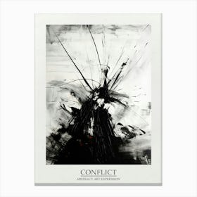 Conflict Abstract Black And White 8 Poster Canvas Print