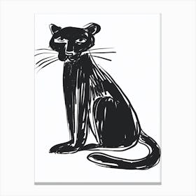 B&W Panther Canvas Print