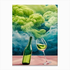 Glass Of Wine And Clouds Canvas Print