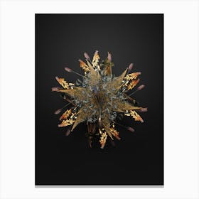 Vintage Autumn Squill Botanical Wreath on Wrought Iron Black n.0493 Canvas Print