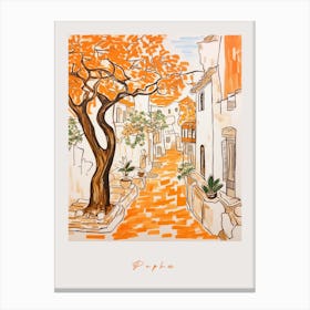 Paphos Cyprus 2 Orange Drawing Poster Canvas Print