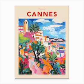 Cannes France 3 Fauvist Travel Poster Canvas Print