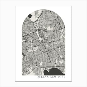 Queens New York Boho Minimal Arch Street Map Canvas Print