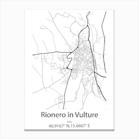 Rionero In Vulture,Italy Minimalist Map Canvas Print