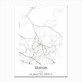 Voiron,France Minimalist Map Canvas Print