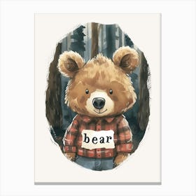 Bear In The Woods Kids and Nursery Canvas Print