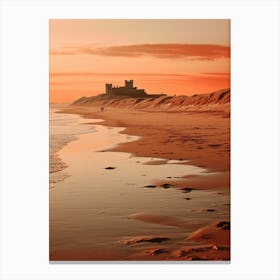 Bamburgh Beach Northumberland At Sunset 2 Canvas Print