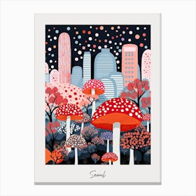 Poster Of Seoul, Illustration In The Style Of Pop Art 3 Canvas Print