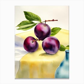 Damson Italian Watercolour fruit Canvas Print