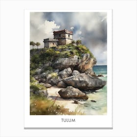 Tulum Watercolor 2travel Poster Canvas Print