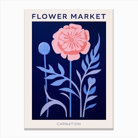 Blue Flower Market Poster Carnation 4 Canvas Print