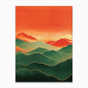 Teal And Orange Landscape 4 Canvas Print