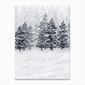 Snowy Pine Trees Canvas Print