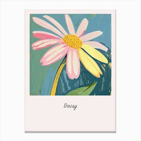 Daisy 1 Square Flower Illustration Poster Canvas Print
