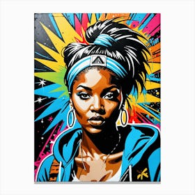 Graffiti Mural Of Beautiful Hip Hop Girl 8 Canvas Print